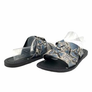 ASOS Slides, Snake Print, Sz 7